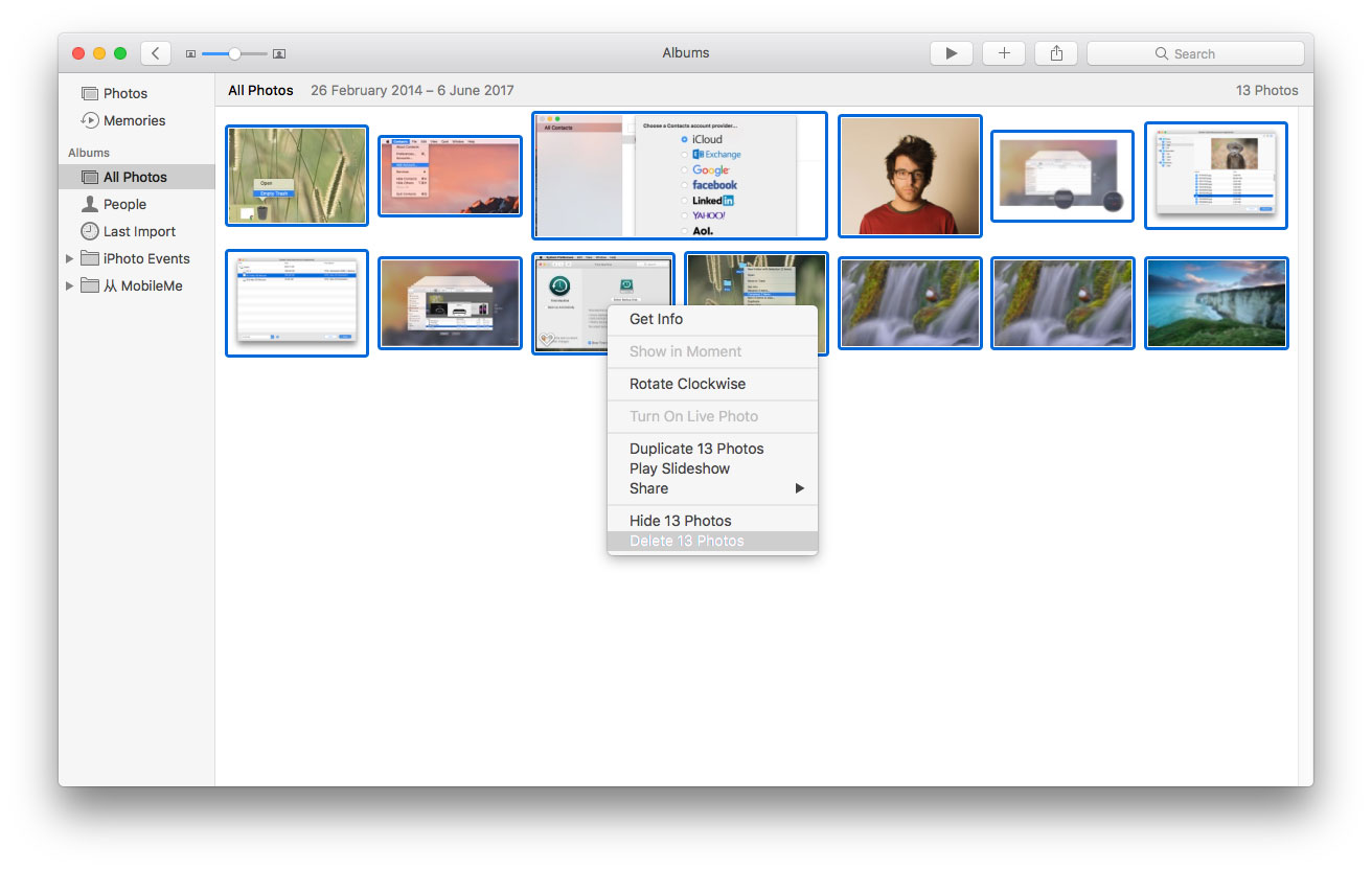 Delete photo library from mac